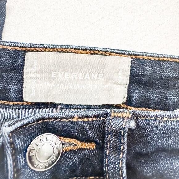 Everlane The Curvy High-Rise Skinny Jean Dark Wash Denim Size 25 - Picture 4 of 8